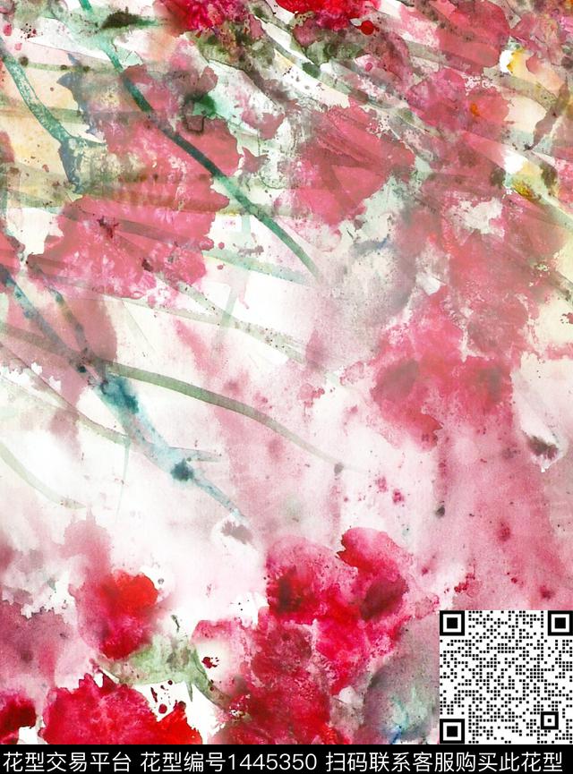 趋势华亿平台花卉大牌风数码印花华亿平台下载（图片编号: 1445350） - 瓦栏（Walan）