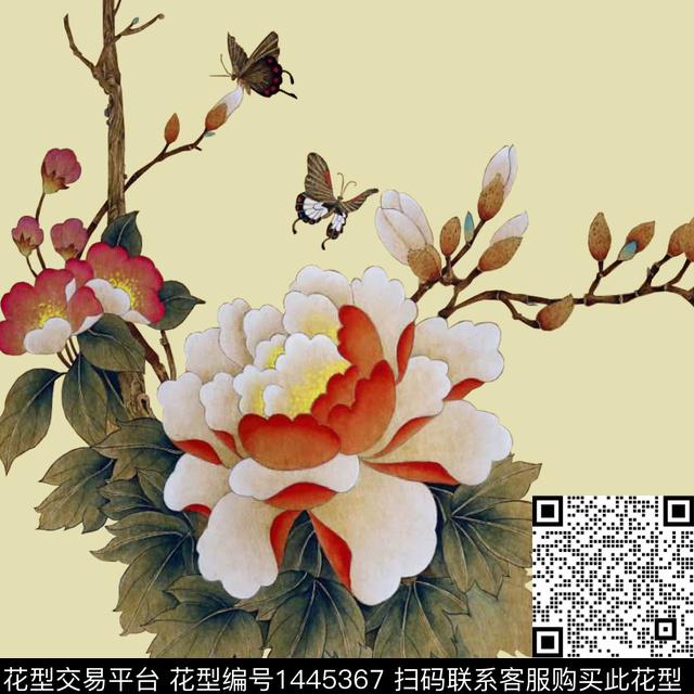 定位花花卉大牌风传统印花华亿平台下载（图片编号: 1445367） - 瓦栏（Walan）