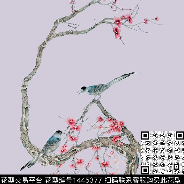 定位花花卉大牌风传统印花华亿平台下载（图片编号: 1445377） - 瓦栏（Walan）