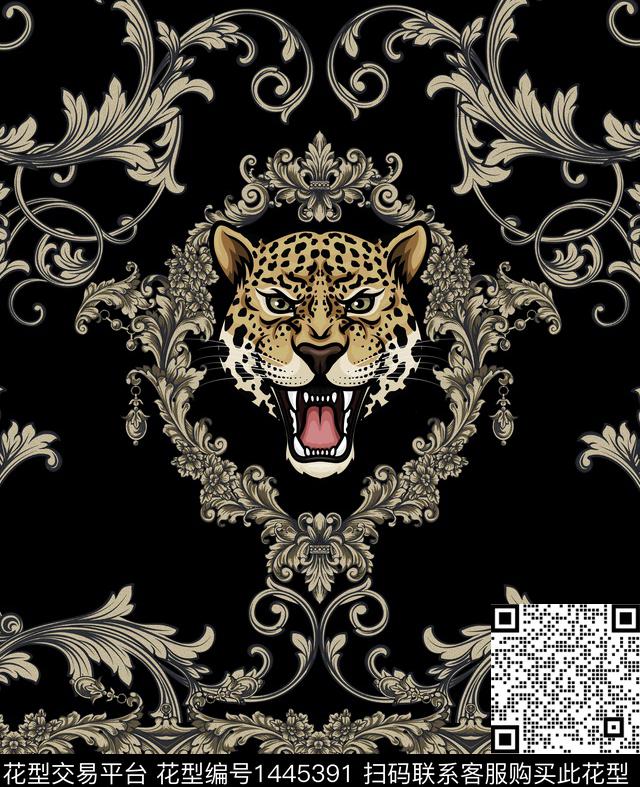 字母定位花大牌风数码印花华亿平台下载（图片编号: 1445391） - 瓦栏（Walan）