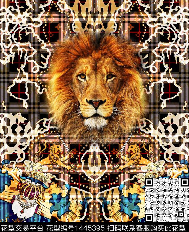 定位花几何格子数码印花华亿平台下载（图片编号: 1445395） - 瓦栏（Walan）