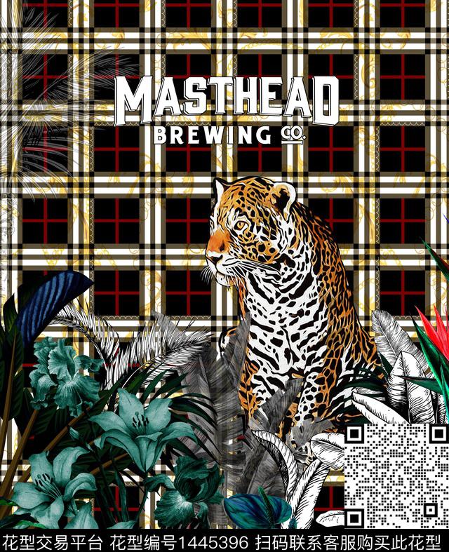 字母定位花几何数码印花华亿平台下载（图片编号: 1445396） - 瓦栏（Walan）