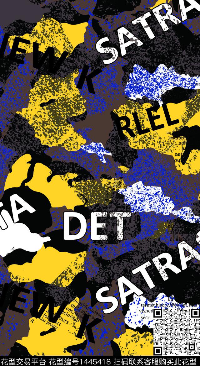 字母几何男装数码印花华亿平台下载（图片编号: 1445418） - 瓦栏（Walan）