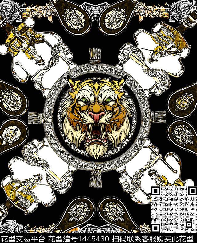 字母定位花豹纹数码印花华亿平台下载（图片编号: 1445430） - 瓦栏（Walan）