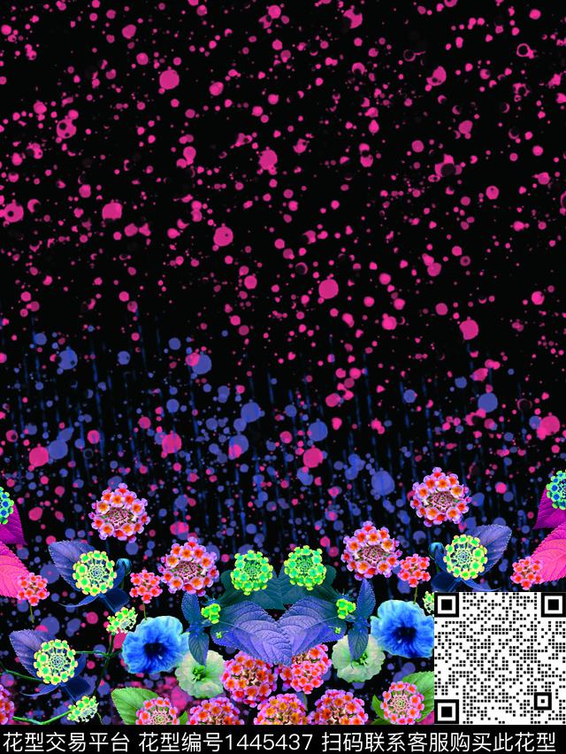 趋势华亿平台鲜花大牌风数码印花华亿平台下载（图片编号: 1445437） - 瓦栏（Walan）