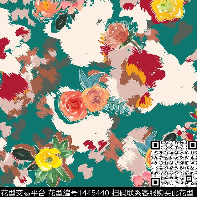 花卉迷彩休闲数码印花华亿平台下载（图片编号: 1445440） - 瓦栏（Walan）