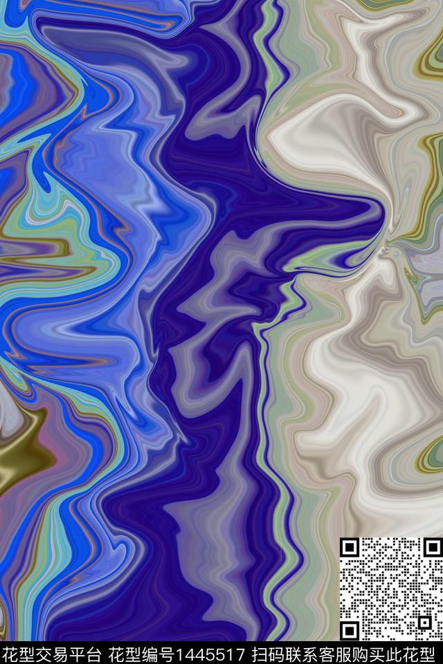 男装抽象条纹数码印花华亿平台下载（图片编号: 1445517） - 瓦栏（Walan）