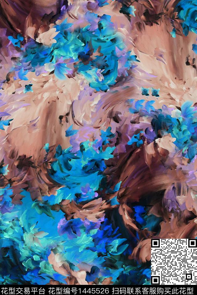 肌理女装抽象数码印花华亿平台下载（图片编号: 1445526） - 瓦栏（Walan）