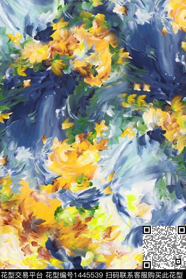 肌理女装抽象数码印花华亿平台下载（图片编号: 1445539） - 瓦栏（Walan）