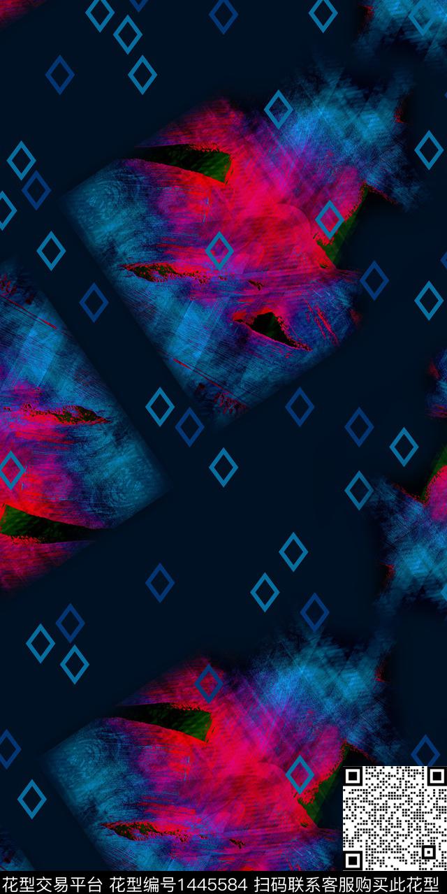 炫彩抽象洋阳---抽象数码印花华亿平台下载（图片编号: 1445584） - 瓦栏（Walan）