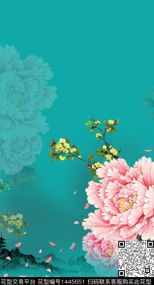 定位花香云纱旗袍数码印花华亿平台下载（图片编号: 1445651） - 瓦栏（Walan）