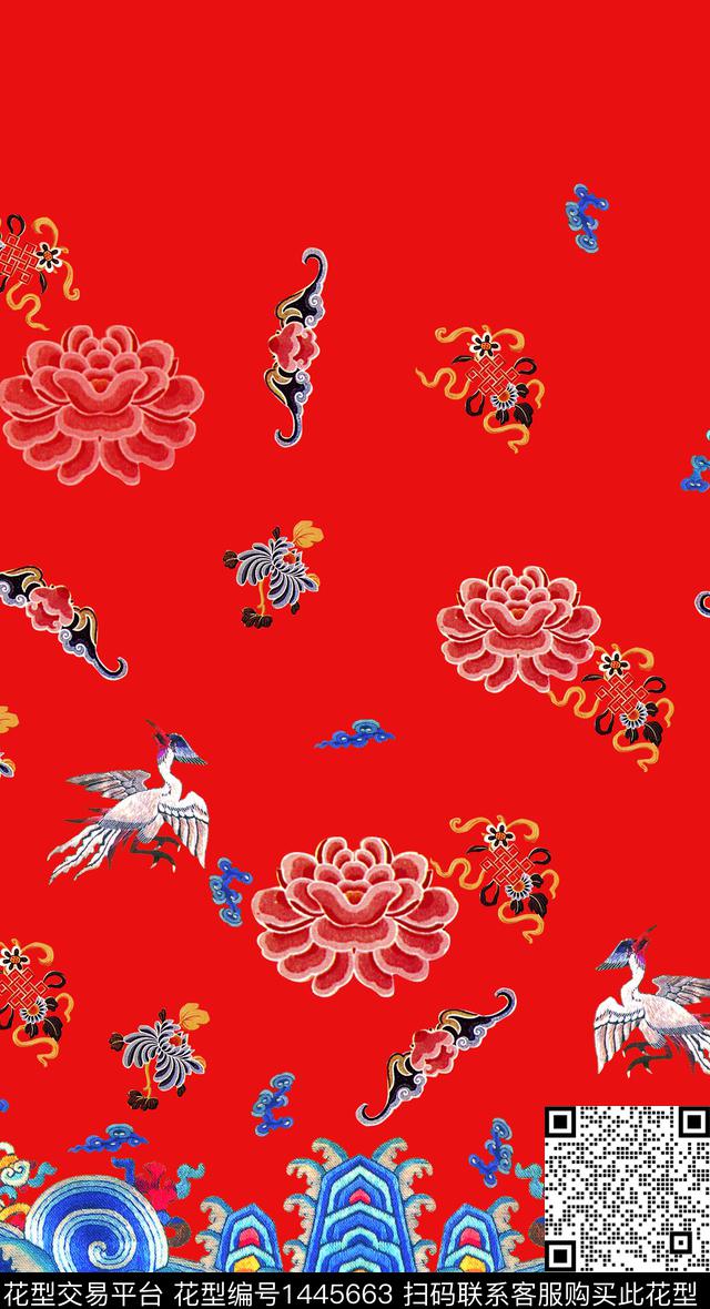 定位花香云纱旗袍数码印花华亿平台下载（图片编号: 1445663） - 瓦栏（Walan）