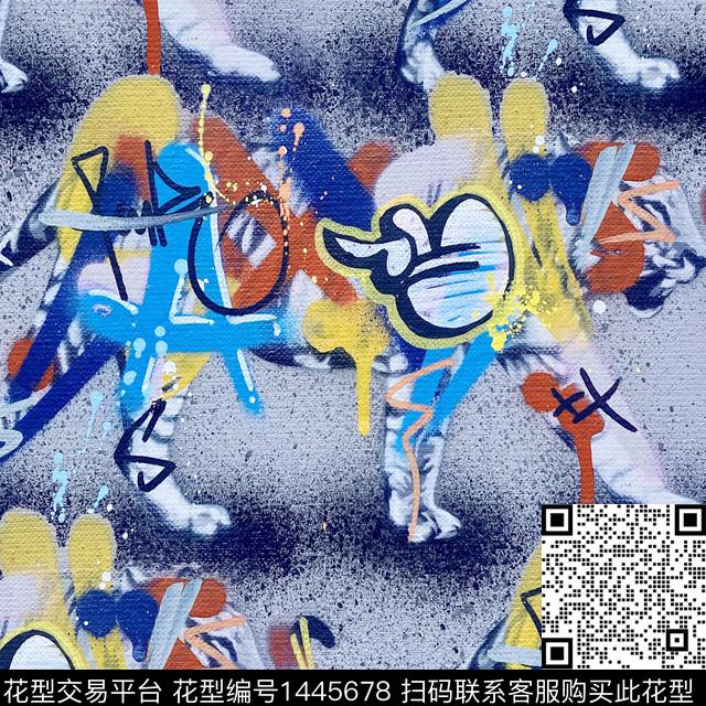 笔触审涂鸦数码印花华亿平台下载（图片编号: 1445678） - 瓦栏（Walan）