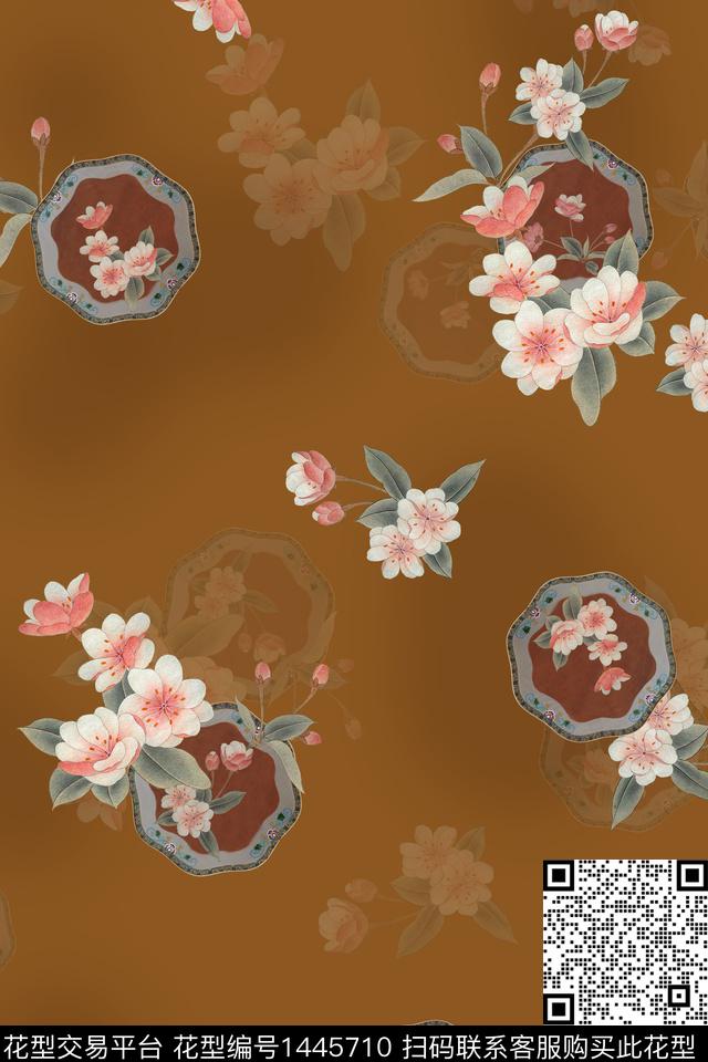 香云纱旗袍中国风数码印花华亿平台下载（图片编号: 1445710） - 瓦栏（Walan）