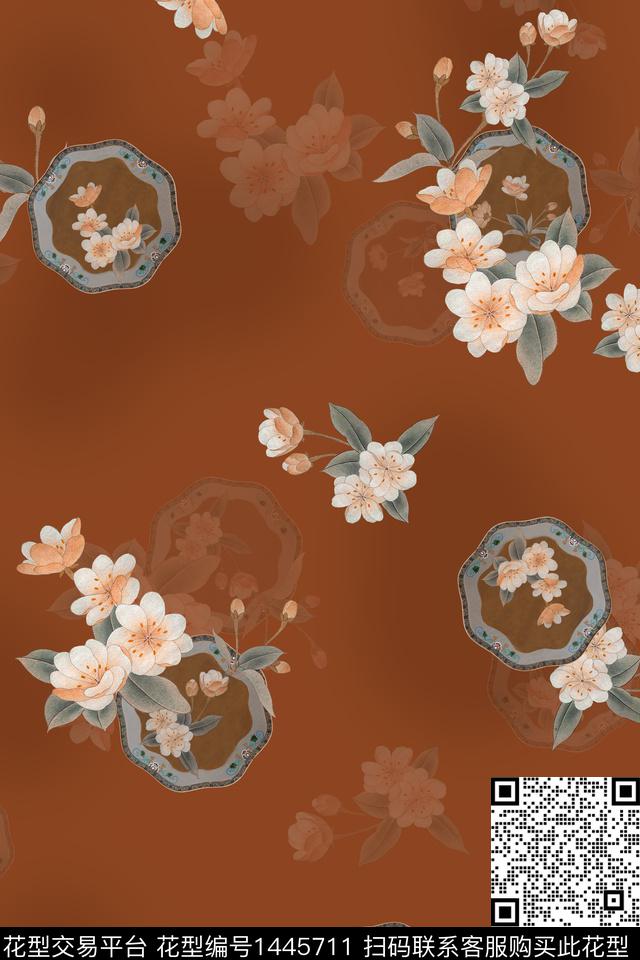 香云纱旗袍中国风数码印花华亿平台下载（图片编号: 1445711） - 瓦栏（Walan）