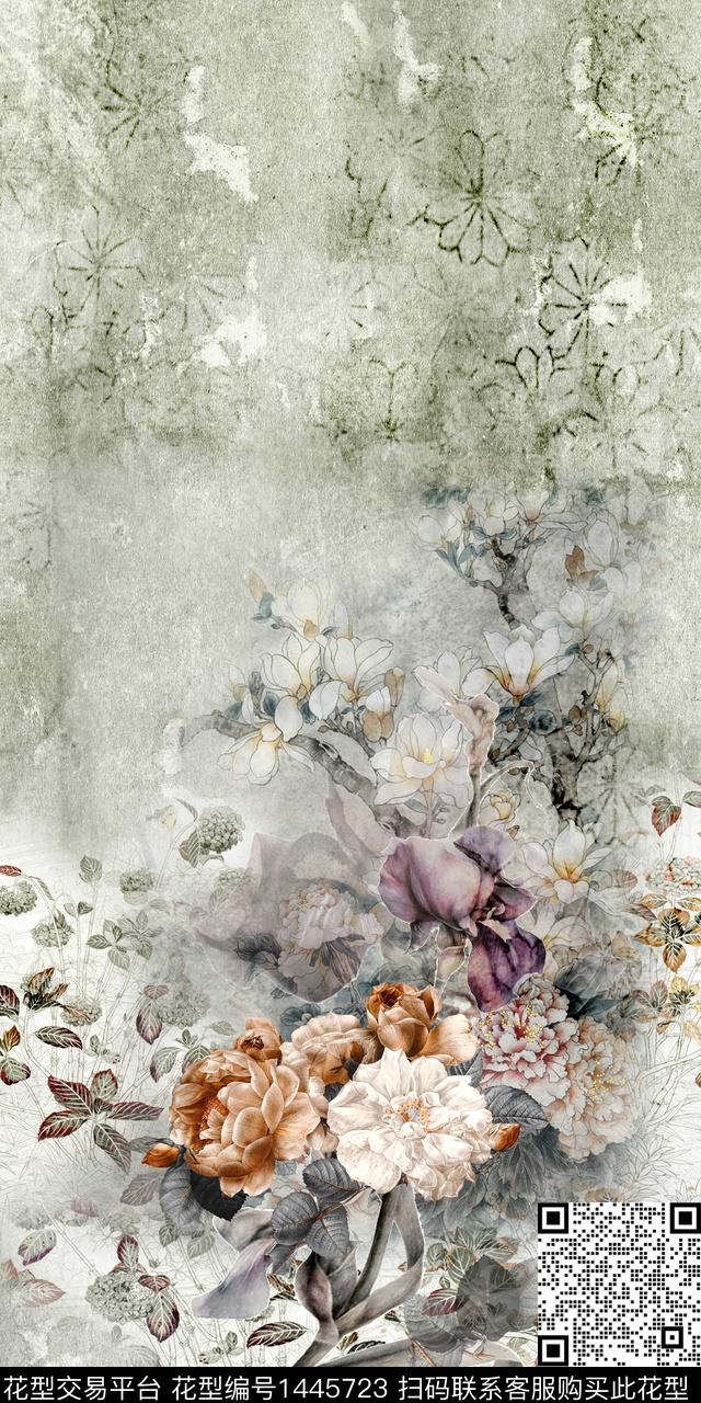 数码华亿平台肌理花卉数码印花华亿平台下载（图片编号: 1445723） - 瓦栏（Walan）
