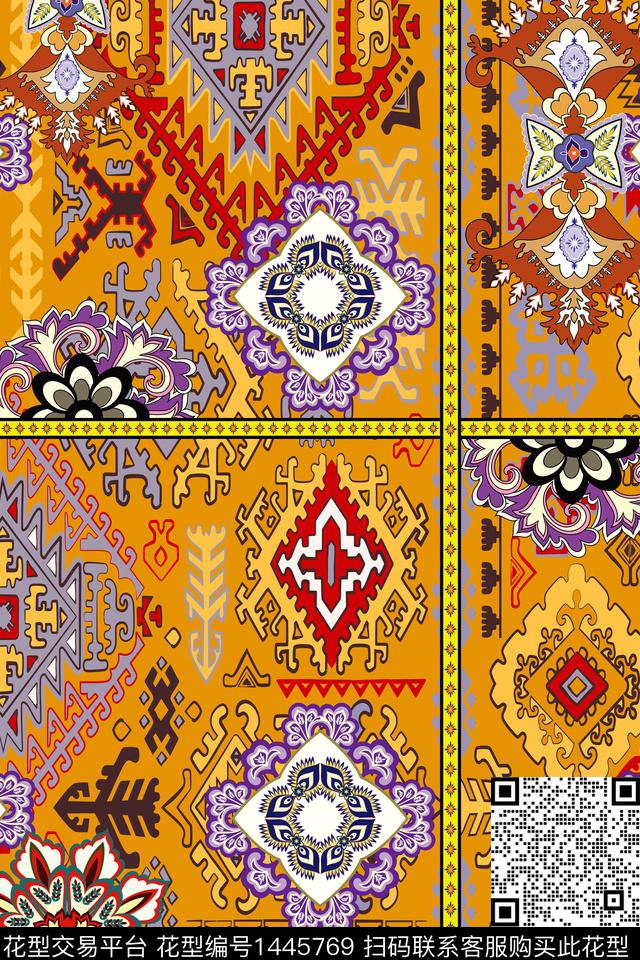 几何民族风民族花纹传统印花华亿平台下载（图片编号: 1445769） - 瓦栏（Walan）