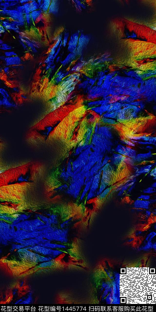 炫彩抽象洋阳---抽象数码印花华亿平台下载（图片编号: 1445774） - 瓦栏（Walan）