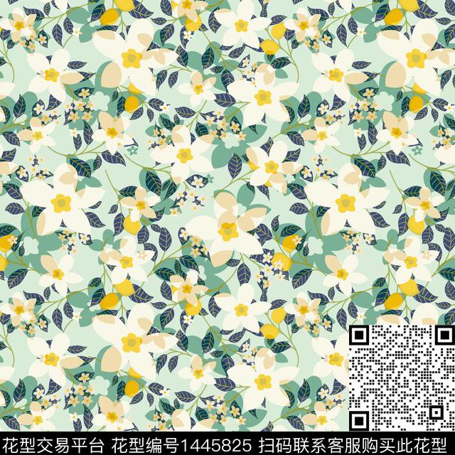 绿植树叶雪纺大牌风数码印花华亿平台下载（图片编号: 1445825） - 瓦栏（Walan）