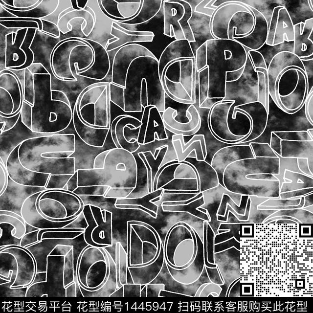 字母3D立体审数码印花华亿平台下载（图片编号: 1445947） - 瓦栏（Walan）