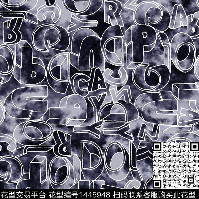 字母3D立体熊猫数码印花华亿平台下载（图片编号: 1445948） - 瓦栏（Walan）