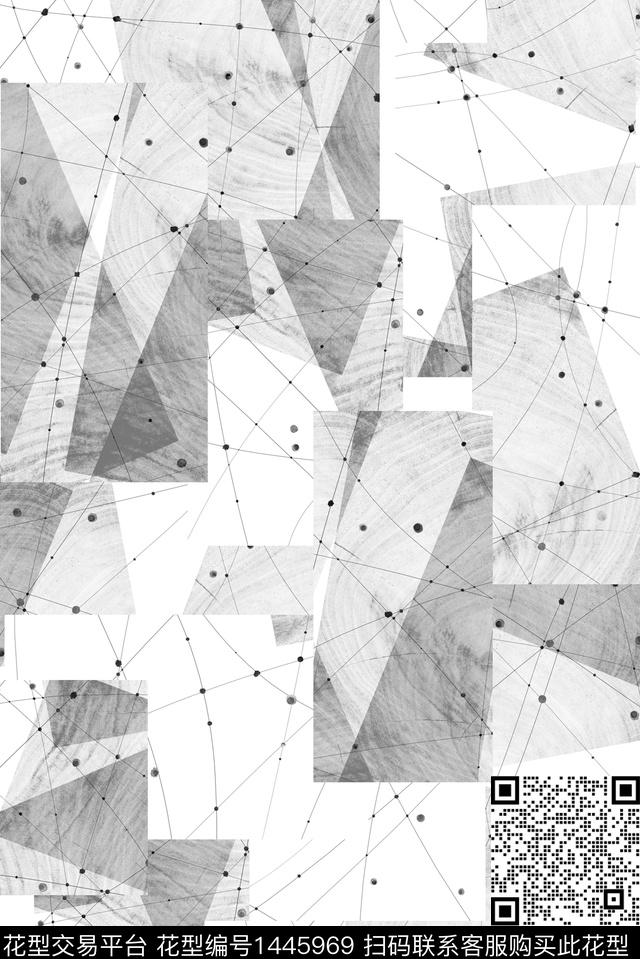 线条几何小清新数码印花华亿平台下载（图片编号: 1445969） - 瓦栏（Walan）