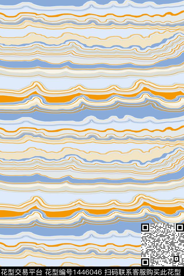 年轻女性纹理蓝色数码印花华亿平台下载（图片编号: 1446046） - 瓦栏（Walan）