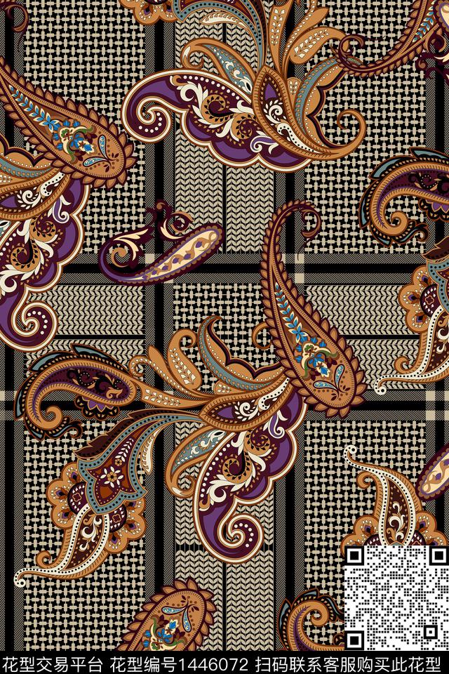 中东民族风格子数码印花华亿平台下载（图片编号: 1446072） - 瓦栏（Walan）