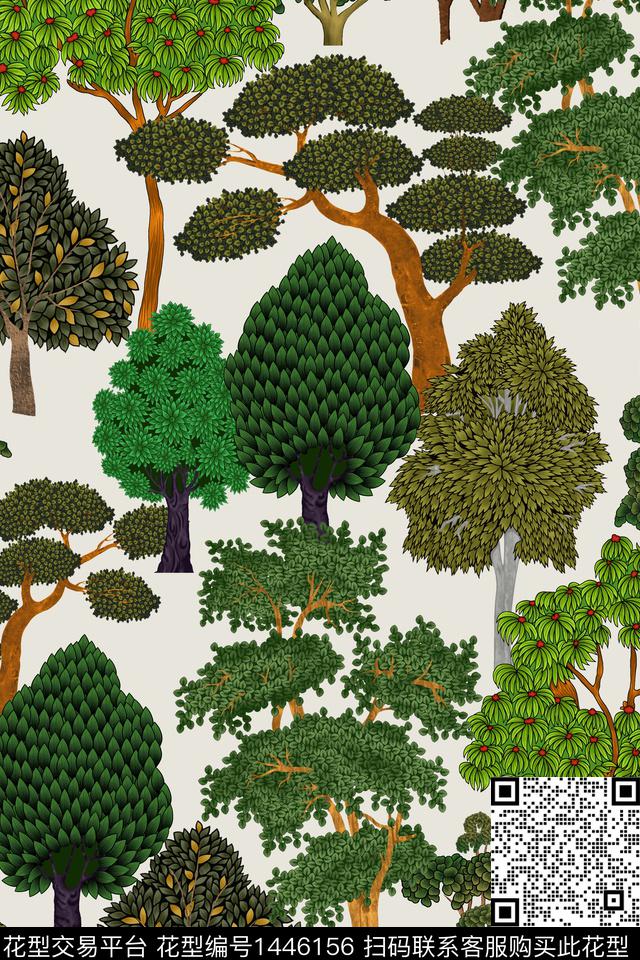 植物欧美大牌风数码印花华亿平台下载（图片编号: 1446156） - 瓦栏（Walan）