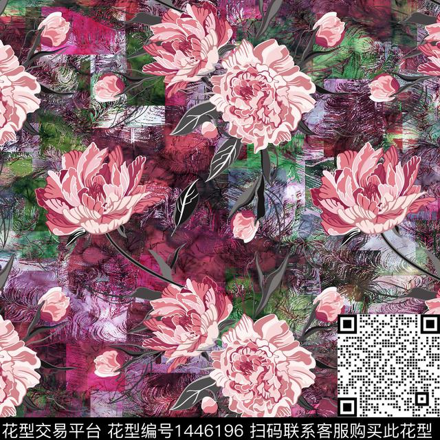 绿植树叶数码华亿平台花卉数码印花华亿平台下载（图片编号: 1446196） - 瓦栏（Walan）