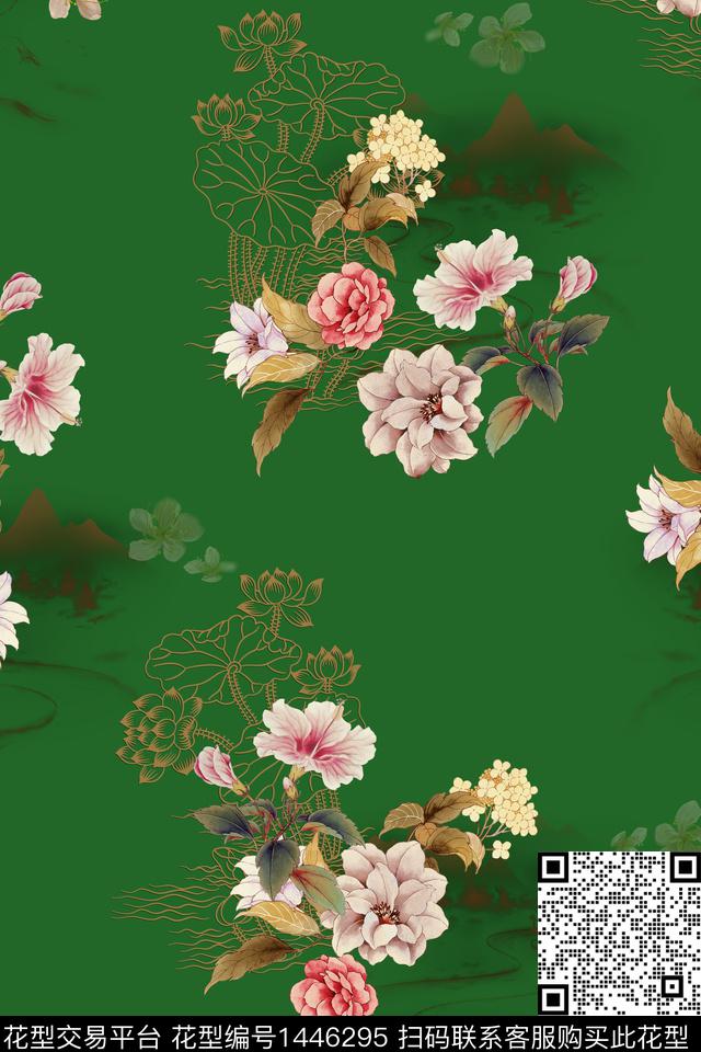 香云纱古风中国风数码印花华亿平台下载（图片编号: 1446295） - 瓦栏（Walan）