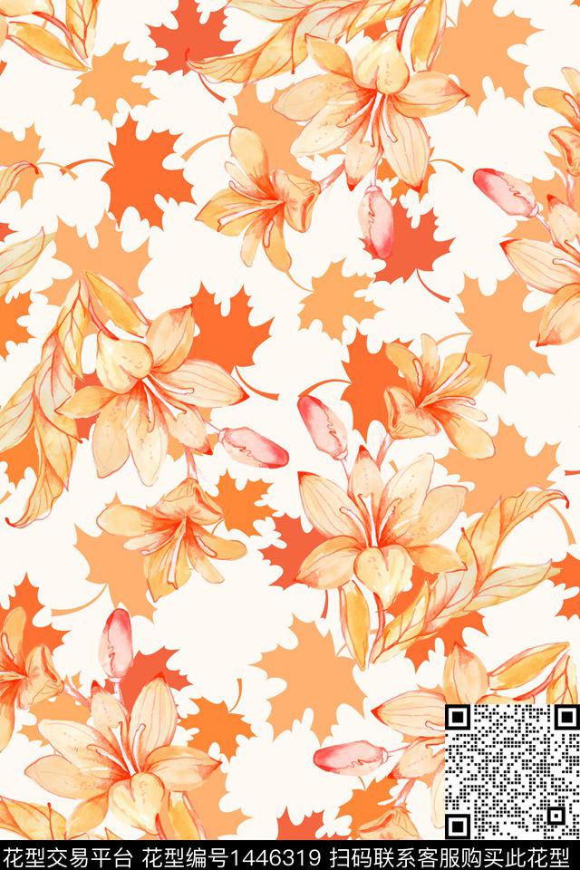 花卉大牌风小碎花数码印花华亿平台下载（图片编号: 1446319） - 瓦栏（Walan）