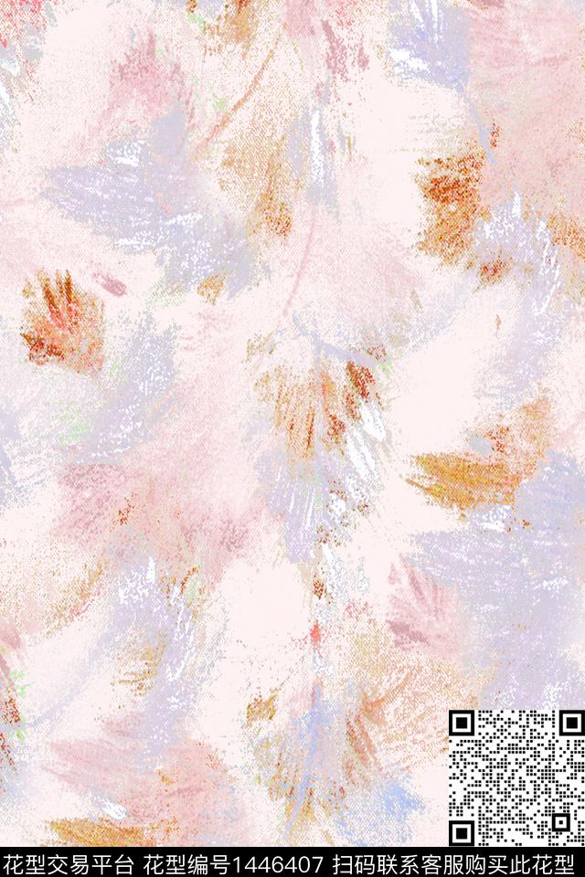 羽毛肌理雪纺数码印花华亿平台下载（图片编号: 1446407） - 瓦栏（Walan）