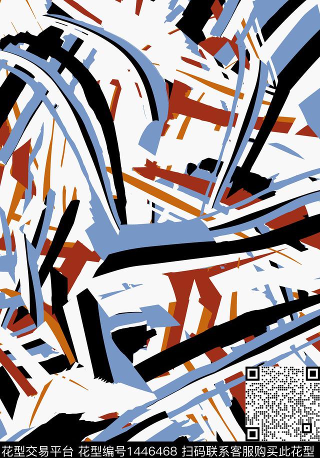 几何纹理抽象数码印花华亿平台下载（图片编号: 1446468） - 瓦栏（Walan）