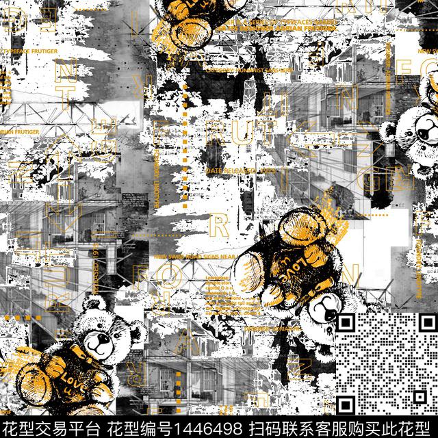 字母肌理卡通数码印花华亿平台下载（图片编号: 1446498） - 瓦栏（Walan）