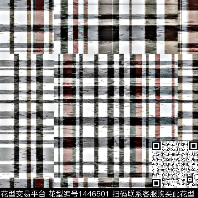 几何男装格子条纹数码印花华亿平台下载（图片编号: 1446501） - 瓦栏（Walan）