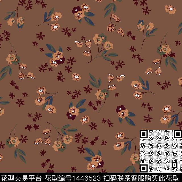 花卉小碎花满版散花传统印花华亿平台下载（图片编号: 1446523） - 瓦栏（Walan）