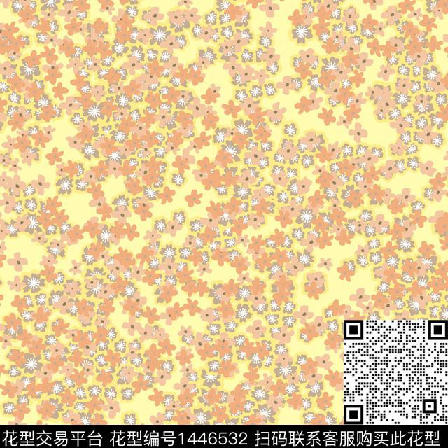 花卉小碎花满版散花传统印花华亿平台下载（图片编号: 1446532） - 瓦栏（Walan）