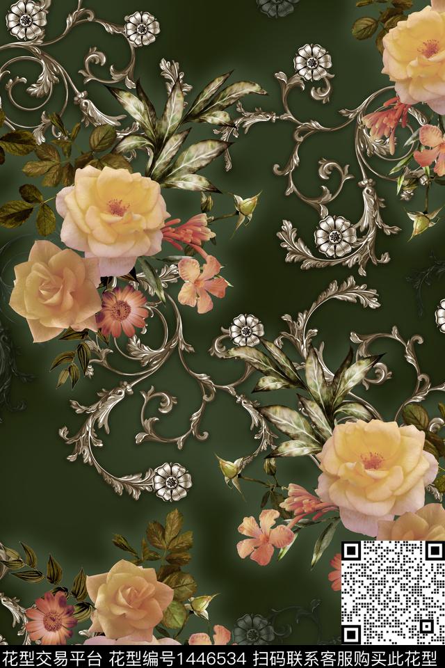 纸印花包金民族风数码印花华亿平台下载（图片编号: 1446534） - 瓦栏（Walan）