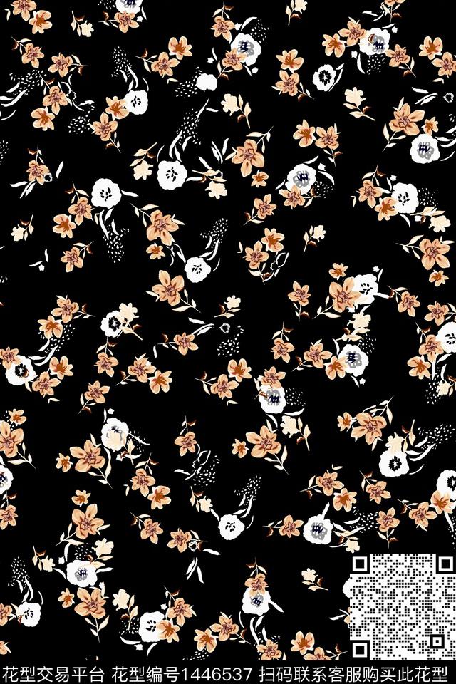 花卉小碎花满版散花传统印花华亿平台下载（图片编号: 1446537） - 瓦栏（Walan）