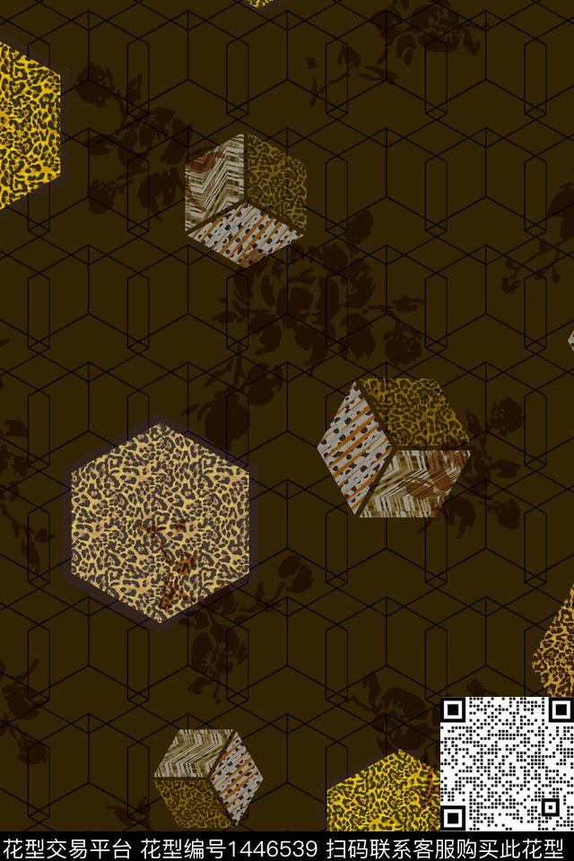 几何豹纹纹理数码印花华亿平台下载（图片编号: 1446539） - 瓦栏（Walan）