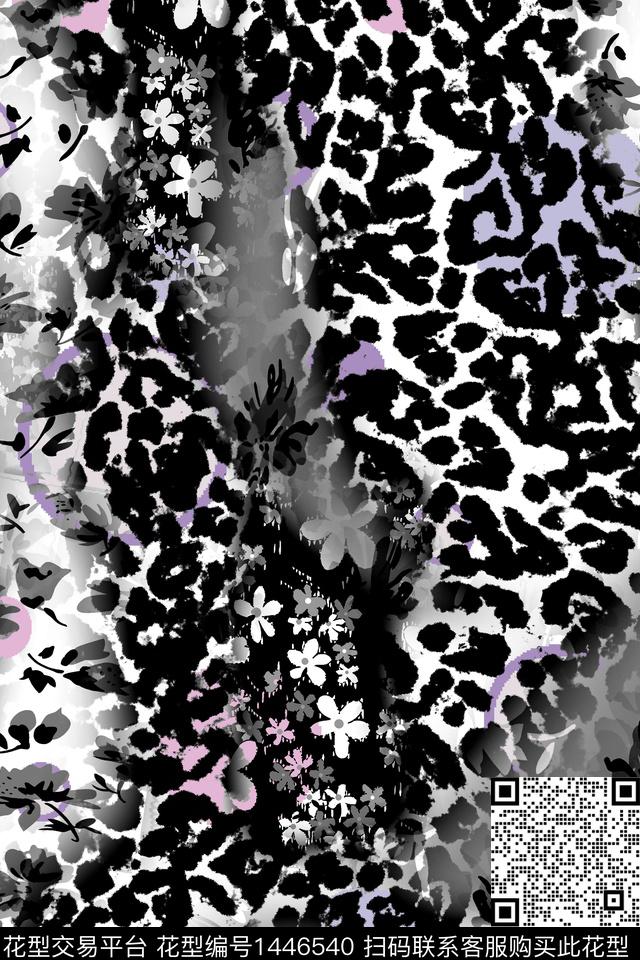 豹纹动物纹满版散花数码印花华亿平台下载（图片编号: 1446540） - 瓦栏（Walan）