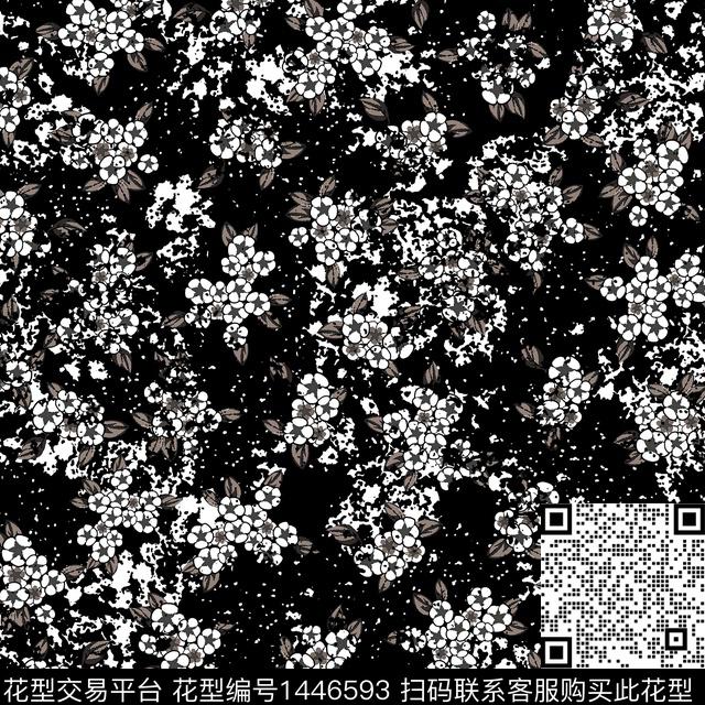 花卉小碎花满版散花传统印花华亿平台下载（图片编号: 1446593） - 瓦栏（Walan）