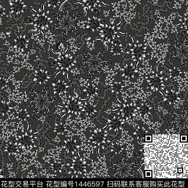 花卉小碎花满版散花传统印花华亿平台下载（图片编号: 1446597） - 瓦栏（Walan）