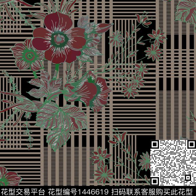 绿植树叶数码华亿平台花卉数码印花华亿平台下载（图片编号: 1446619） - 瓦栏（Walan）