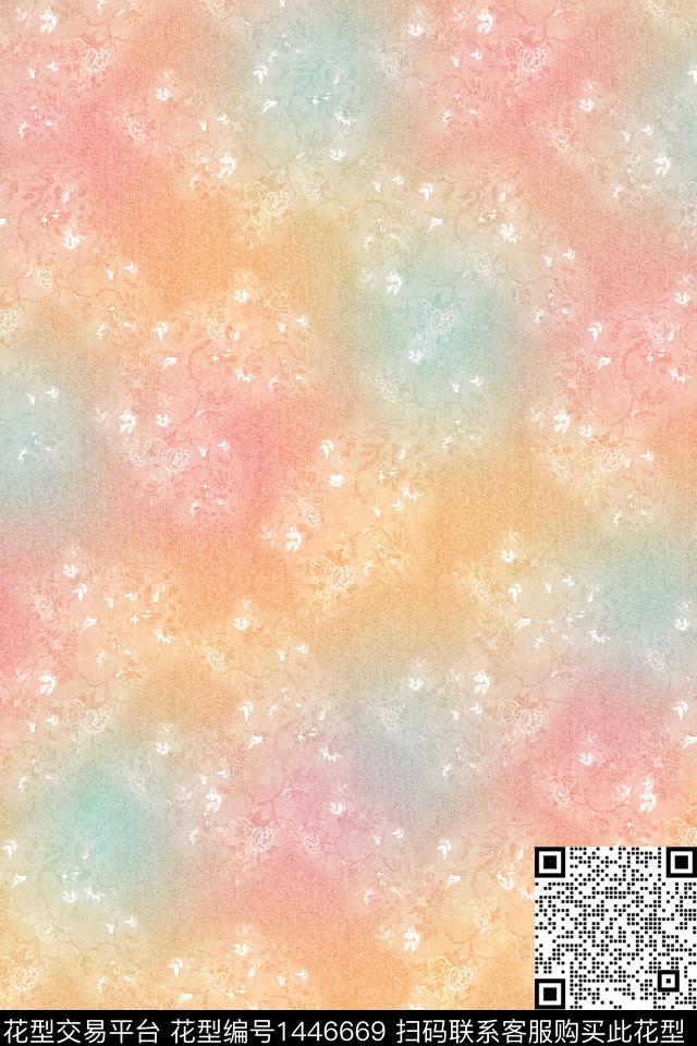 水彩肌理扎染华亿平台数码印花华亿平台下载（图片编号: 1446669） - 瓦栏（Walan）