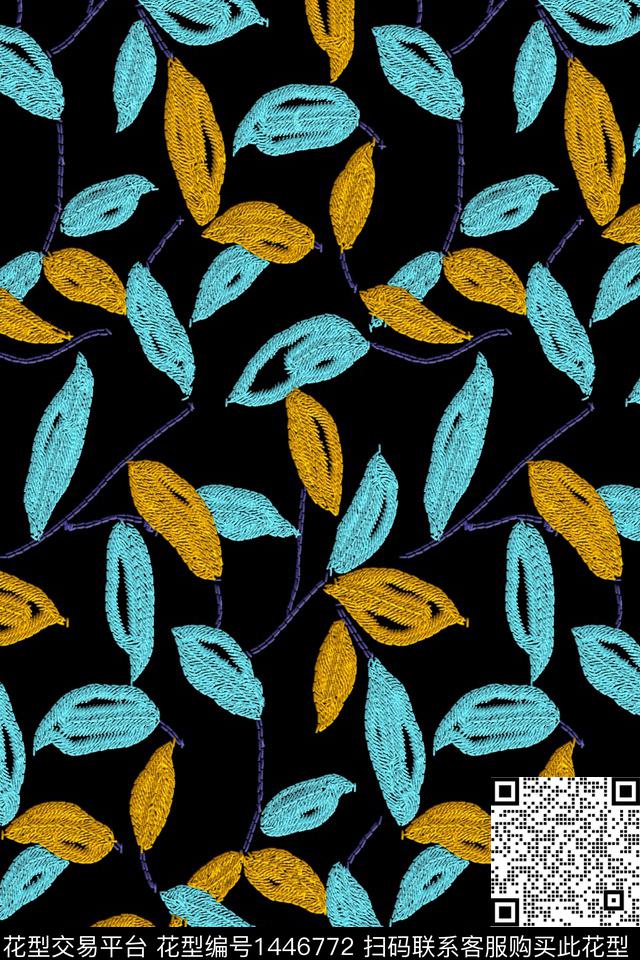 时尚绣花华亿平台复古数码印花华亿平台下载（图片编号: 1446772） - 瓦栏（Walan）