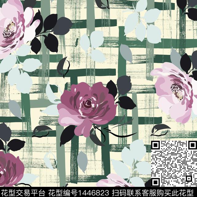 绿植树叶数码华亿平台花卉数码印花华亿平台下载（图片编号: 1446823） - 瓦栏（Walan）