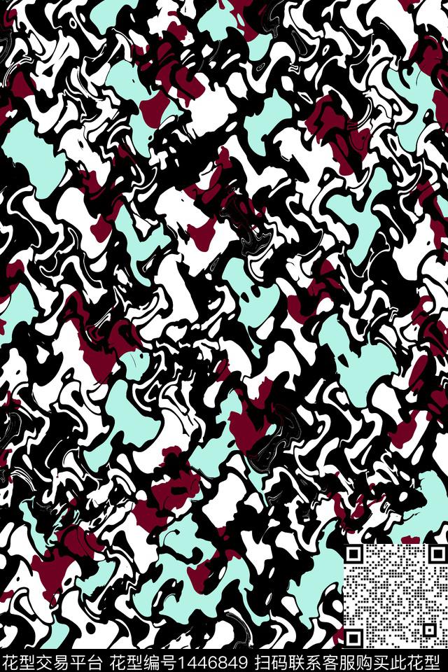 几何渐变复古数码印花华亿平台下载（图片编号: 1446849） - 瓦栏（Walan）