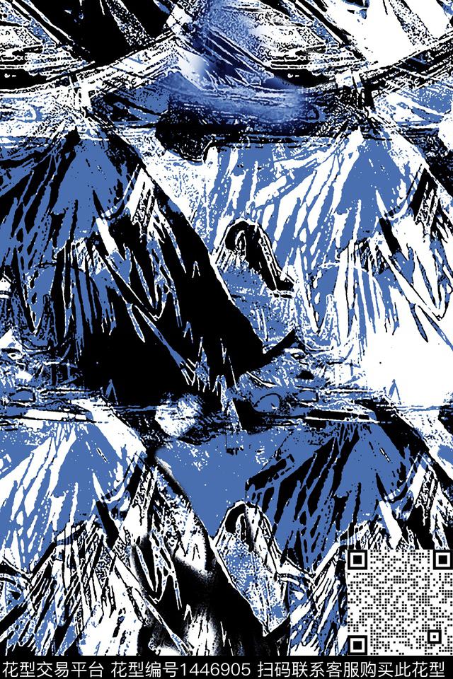 水彩肌理几何数码印花华亿平台下载（图片编号: 1446905） - 瓦栏（Walan）